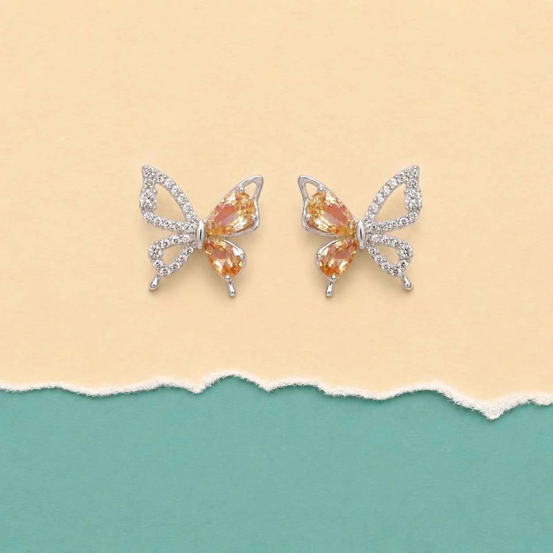 Golden Butterfly Stud Earrings