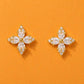 Golden Cross Blossom Stud Earrings
