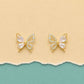 Golden Flutter Crystal Butterfly Stud Earrings