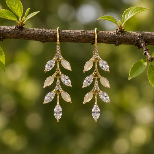 Golden Leaf Crystal Drops