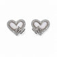 Heart Butterfly Stud Earrings - 925 Silver Jewelery