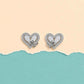 Heart Butterfly Stud Earrings - 925 Silver Jewelery