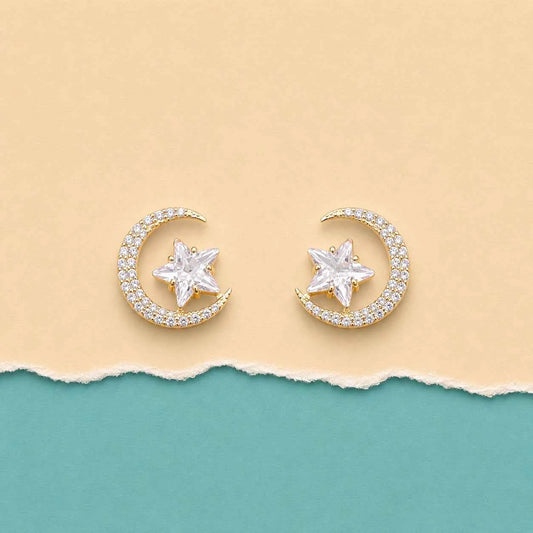Moon Star Stud Earrings