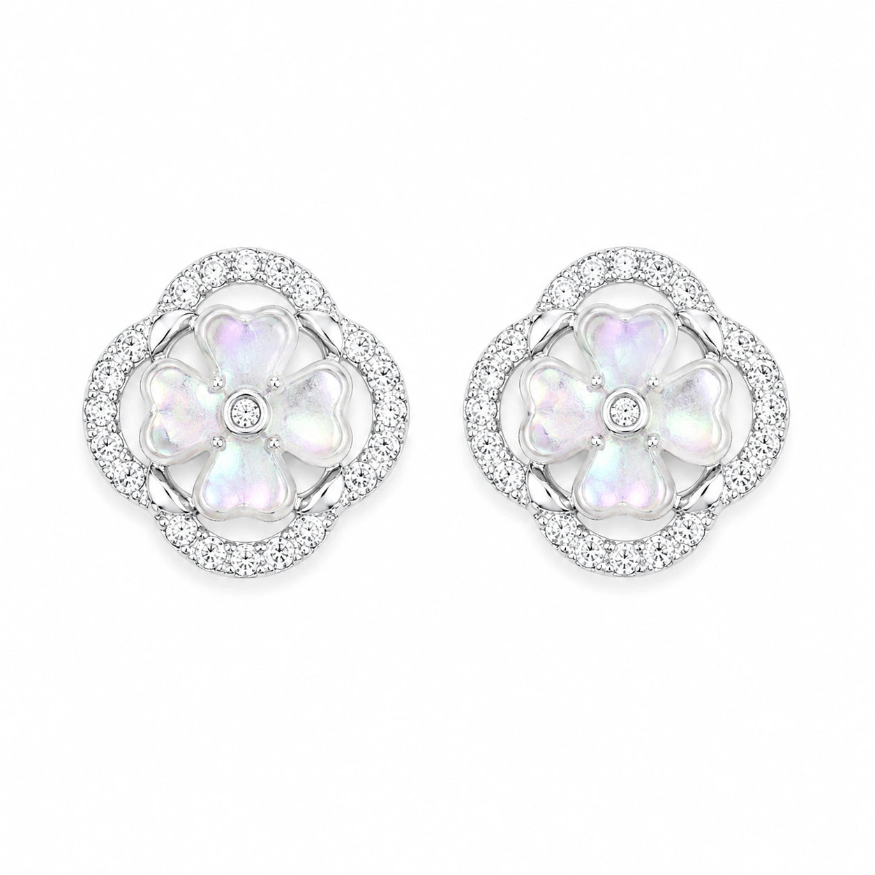 Mother of Pearl Flower Stud