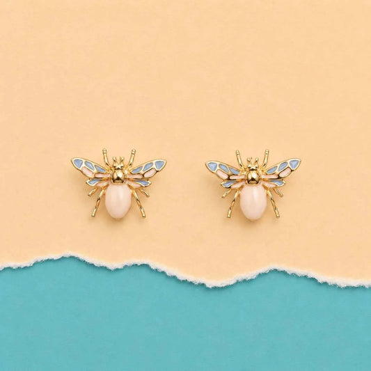 Pastel Enamel Bee Stud Earrings