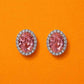 Rosabelle Pink Halo Stud Earrings