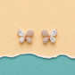 Rose Gold Crystal Butterfly Studs