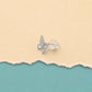 Silver Crystal Butterfly Studs