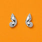 Silver Flutter Sparkle Stud Earrings