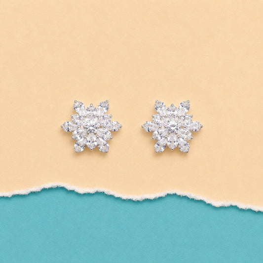 Snowflake Bloom Stud Earrings