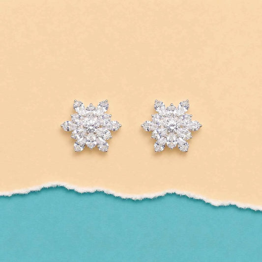 Snowflake Bloom Stud Earrings