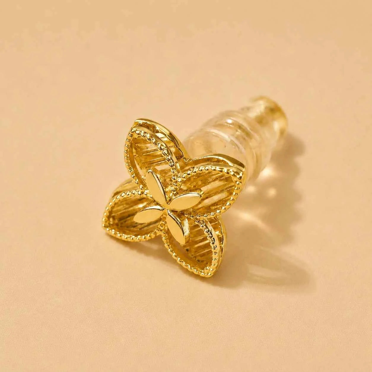 Golden Blossom Floral Stud Earrings