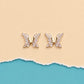 Golden Flutter Butterfly Stud Earrings