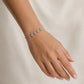 925 Sterling Silver Leaf Drop Bracelet with Cubic Zirconia Stones - Silvorn India