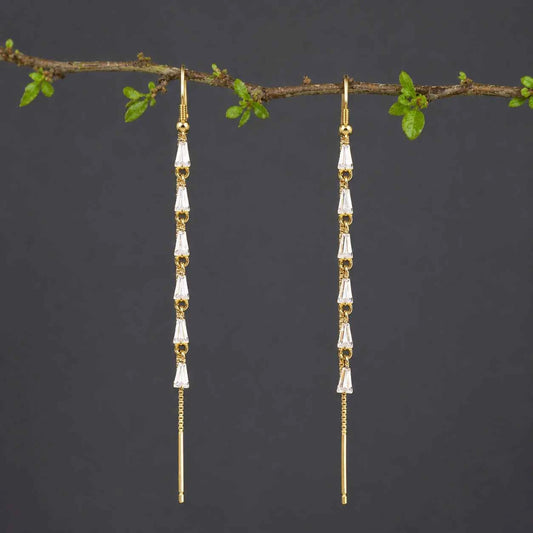Sparkle Tassel Earrings - 925 Silver Jewelery