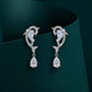 Dolphin Pearl CZ Drop Earrings