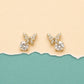 Golden Flutter Solitaire Stud Earrings