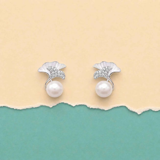 Pearl Blossom Stud Earrings