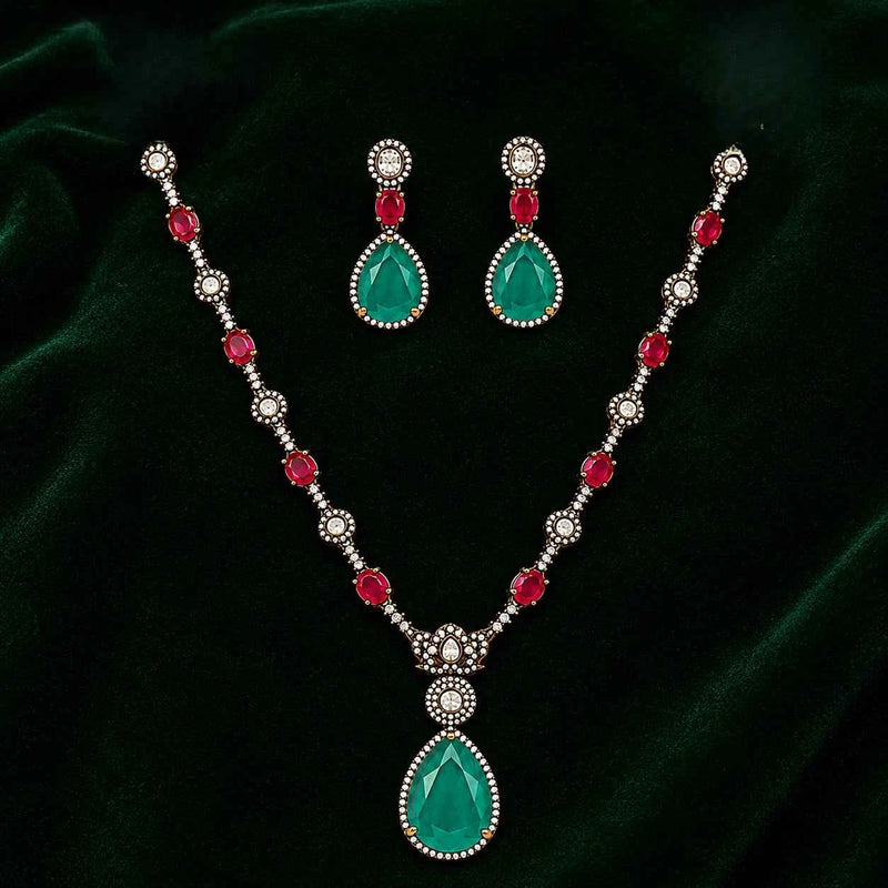 Victorian Drop Pendant Necklace Set