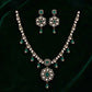 Victorian Emerald Floral Pendant Necklace Set