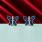 Blue Crystal Butterfly Silver Studs