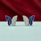 Blue Enamel Butterfly Studs