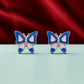 Blue & Pink Butterfly Stud Earrings