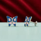 Blue & Pink Butterfly Stud Earrings