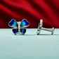 Blue & Teal Butterfly Stud Earrings
