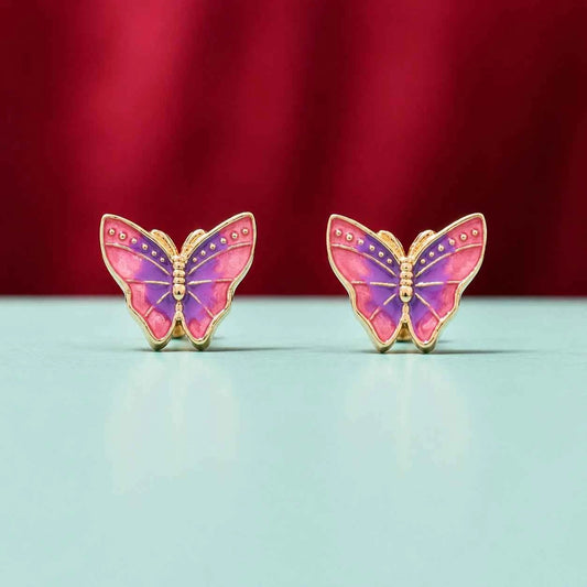 Blush Butterfly Rose Gold Stud Earrings