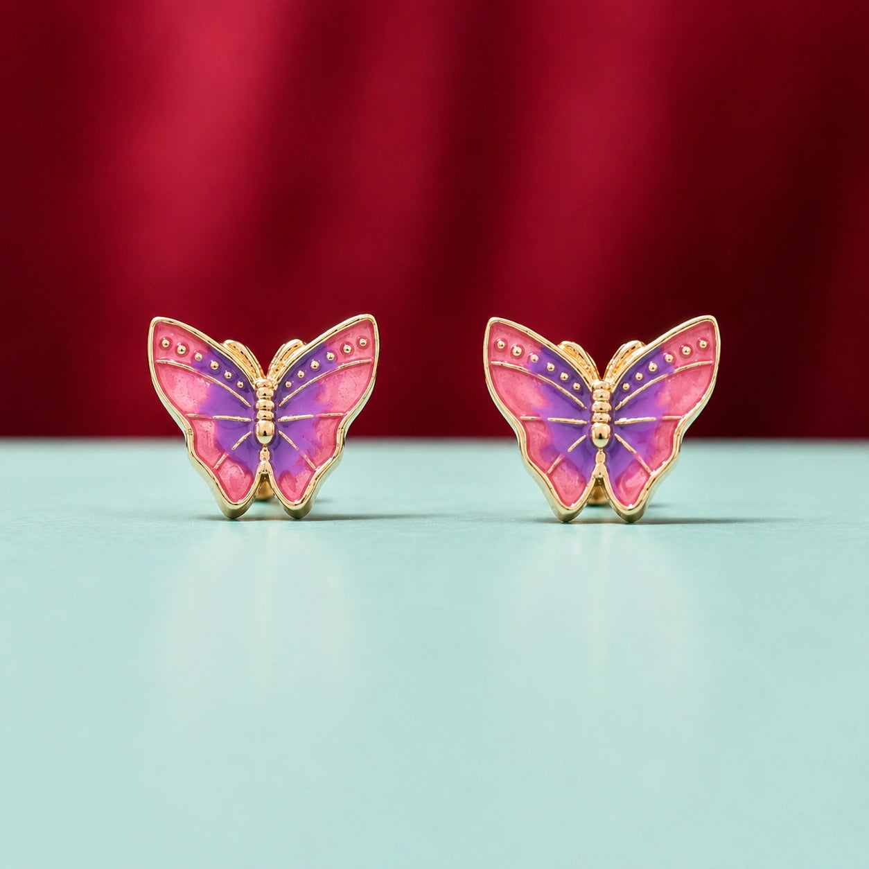 Blush Butterfly Rose Gold Stud Earrings