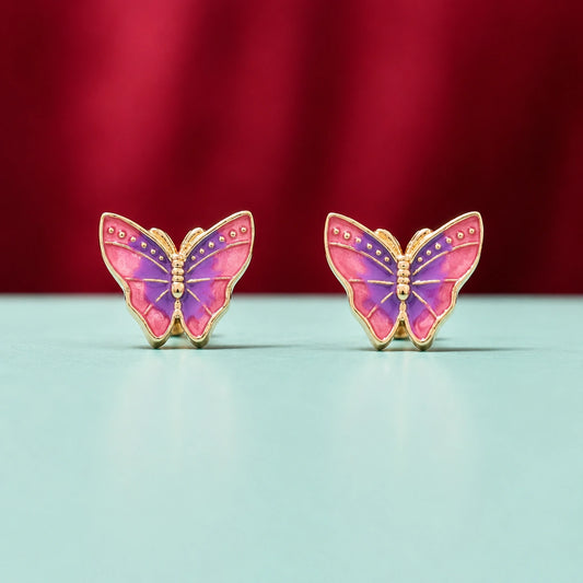 Blush Butterfly Rose Gold Stud Earrings