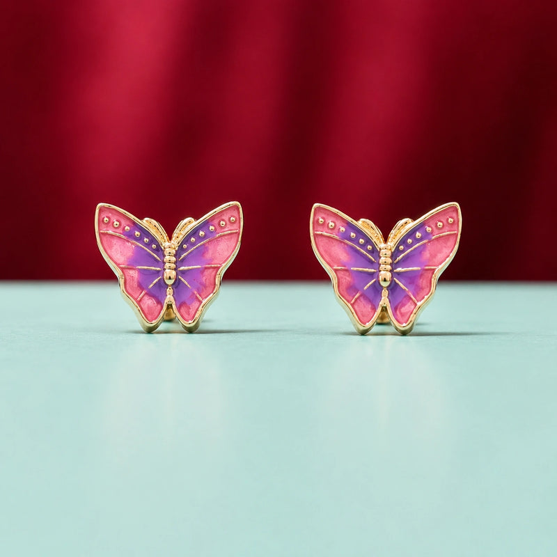 Blush Butterfly Rose Gold Stud Earrings