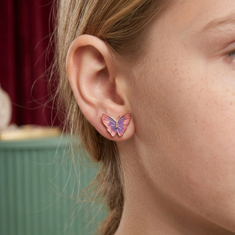 Blush Butterfly Rose Gold Stud Earrings