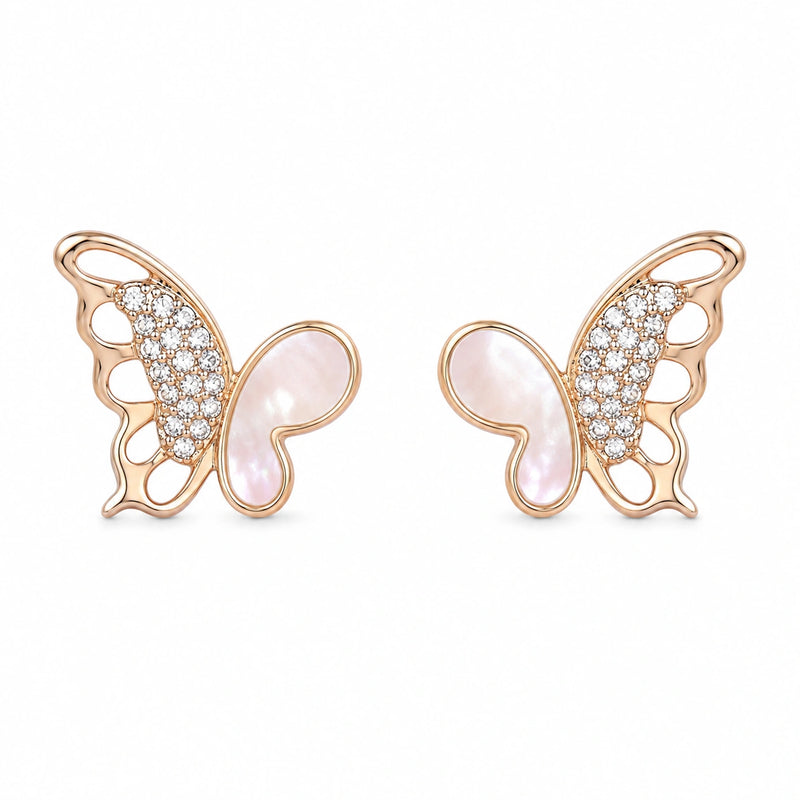 Blush Flutter Butterfly Stud Earrings