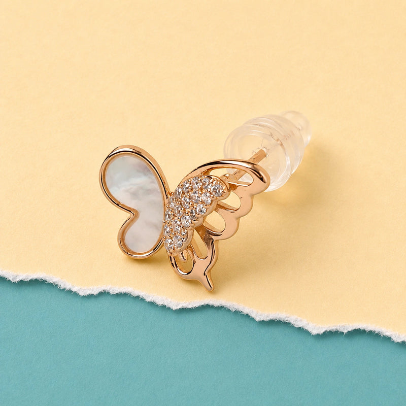 Blush Flutter Butterfly Stud Earrings