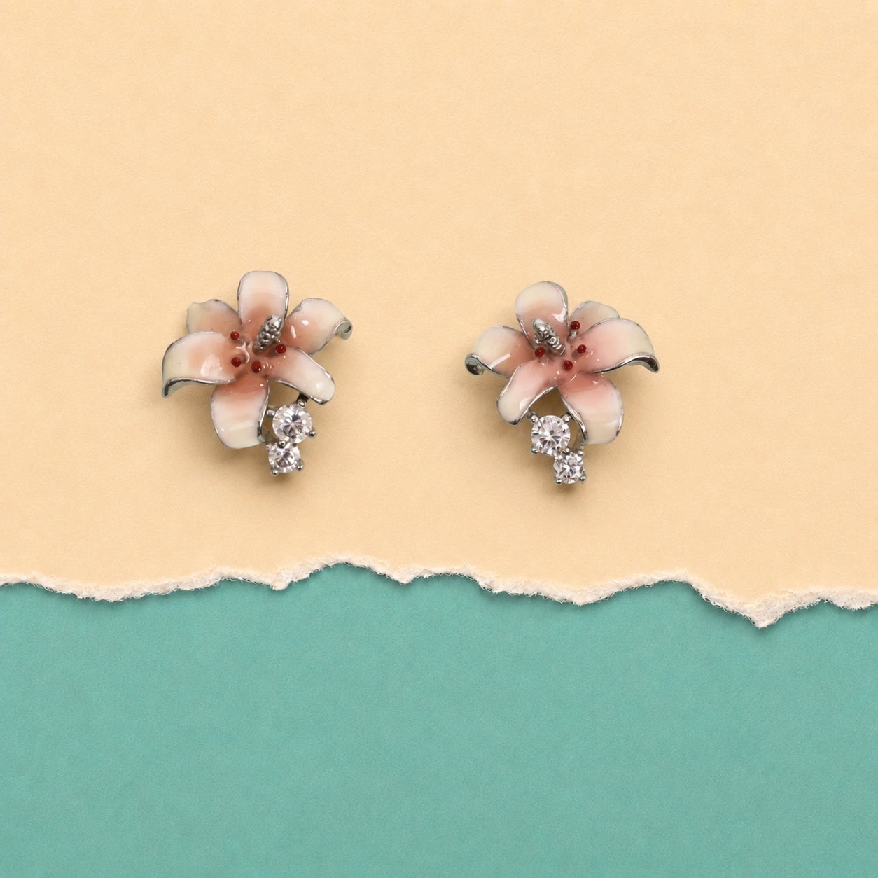 Blush Lily Bloom Stud Earrings