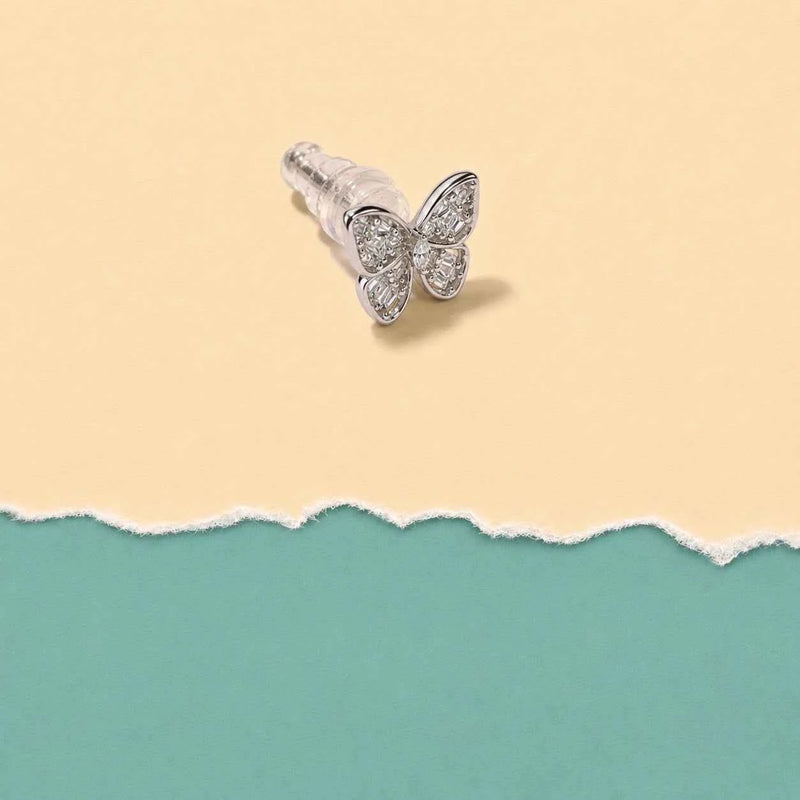 Butterfly Baguette Stud Earrings