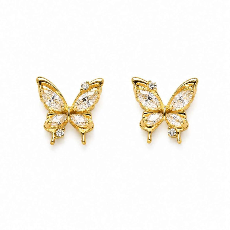 Butterfly Cubic Zirconia Stud Earrings