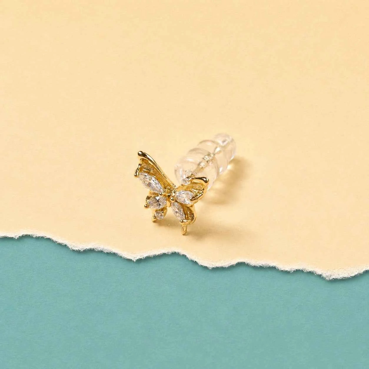 Butterfly Cubic Zirconia Stud Earrings
