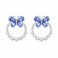 Butterfly Halo Stud Earrings