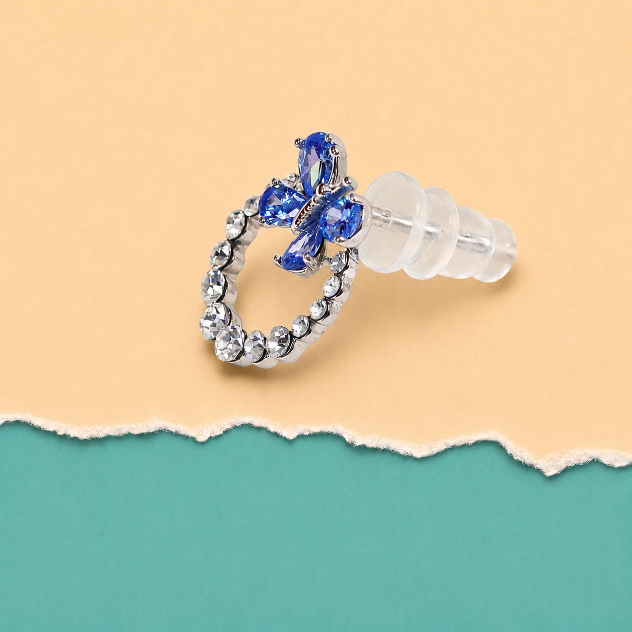 Butterfly Halo Stud Earrings
