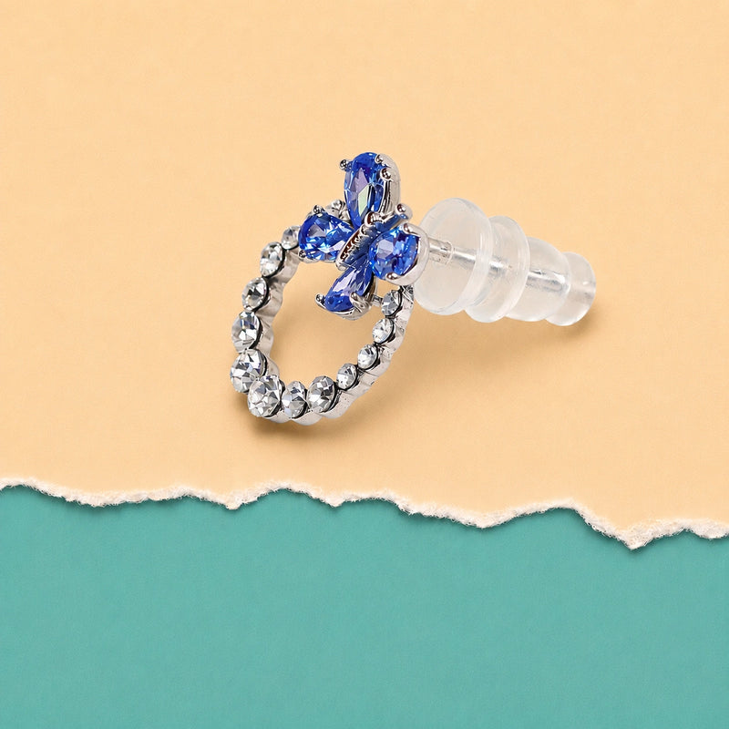 Butterfly Halo Stud Earrings
