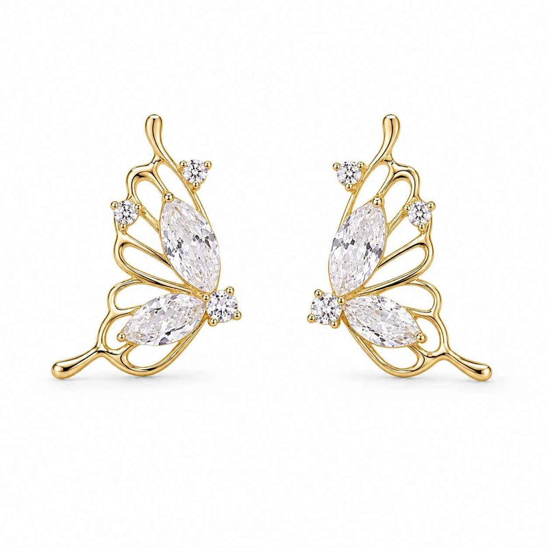 Butterfly Wing Stud Earrings