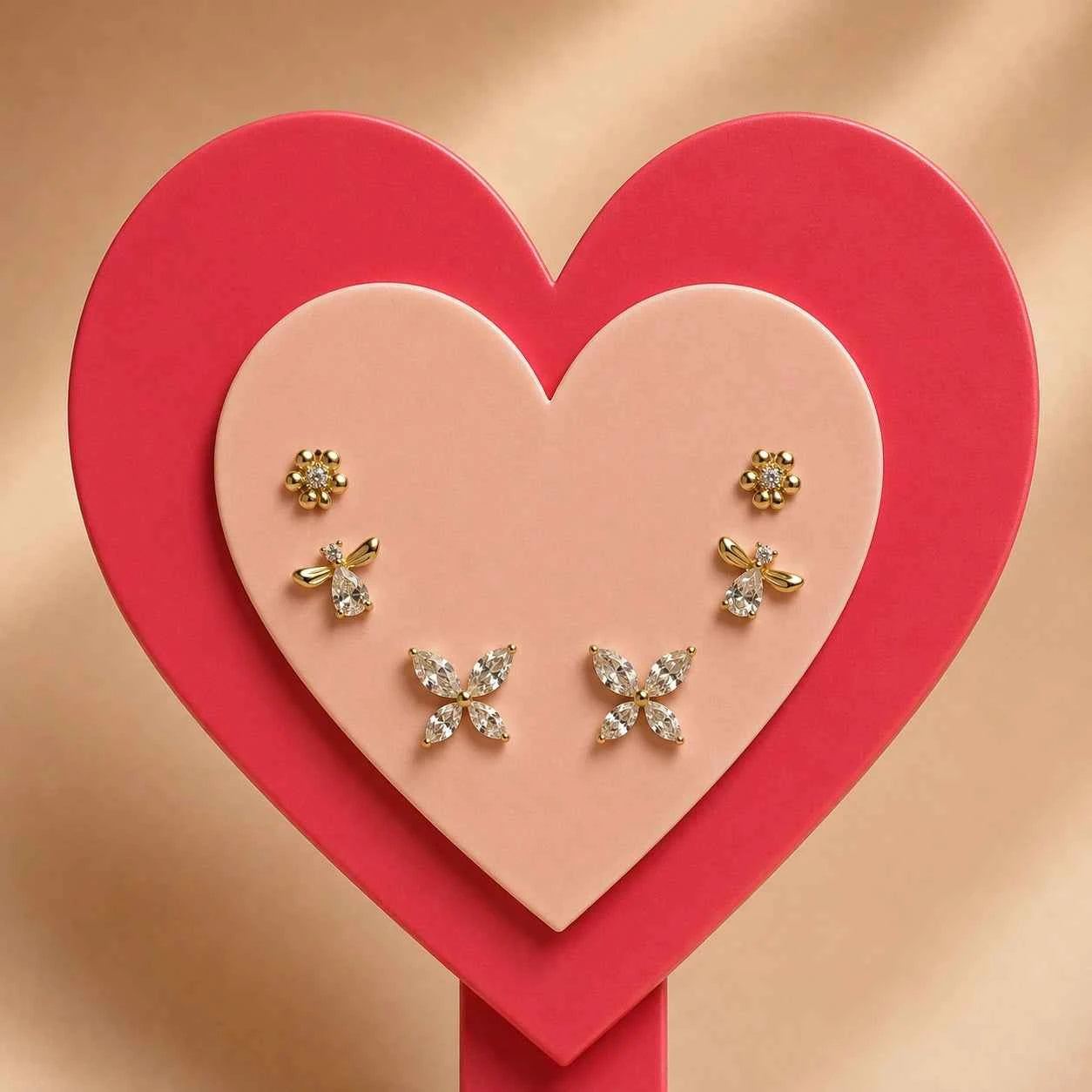 Butterfly & Floral Side Earring