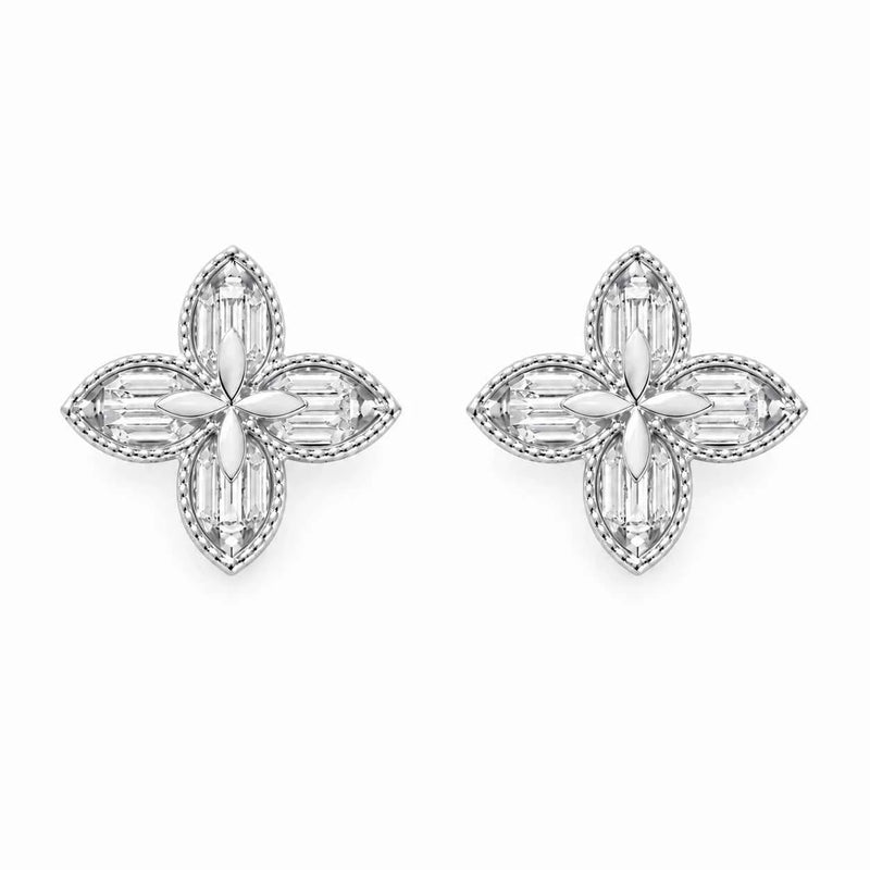 Celestia Baguette Bloom Stud Earrings