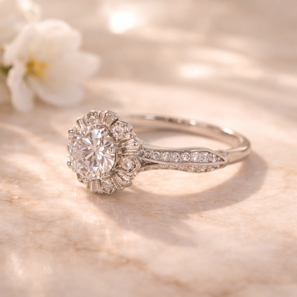 Aurora Bloom Halo Ring