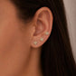 Silver Gold Floral CZ Stud