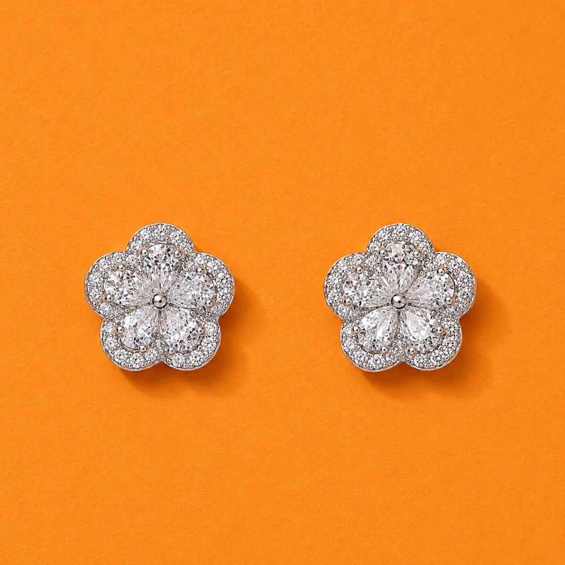 Blooming Petal Floral Stud Earrings