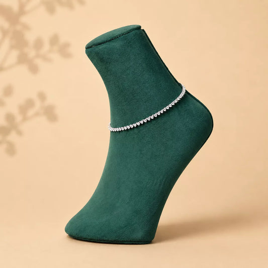 Eterna Spark Sterling Silver Anklet Pair